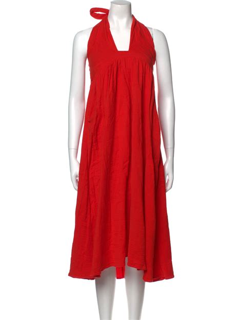 Mara Hoffman Halterneck Long Dress Red Dresses Clothing Whx The Realreal Long Red