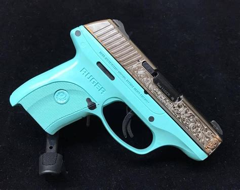 Ruger Lc9s 9mm Tiffany Blue Stainless Engraved Slide