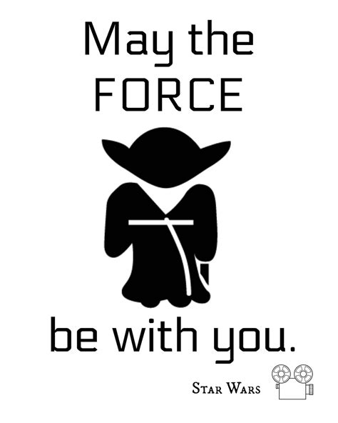 Star Wars Print May The Force Be With You Movie Quote Print Etsy