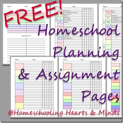 Free printable homeschool planner to help you get organized. Homeschooling Hearts & Minds: Free Homeschool Planning ...