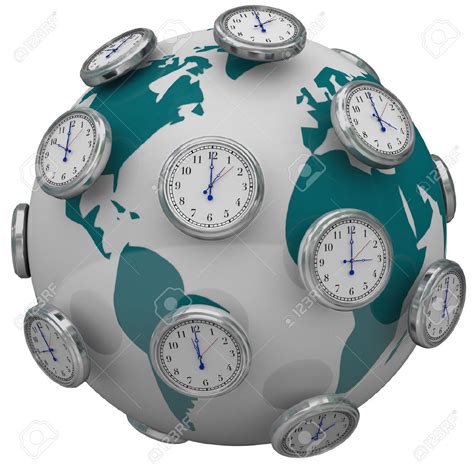 Many clocks around the world to illustrate international time ...