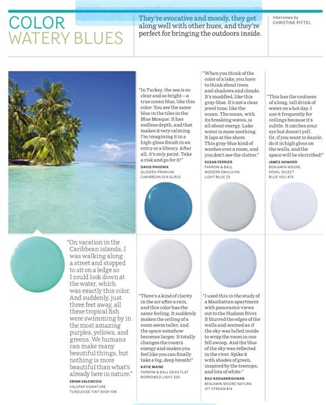Paint Palette Watery Blues Interiors By Color