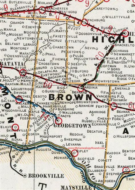 Brown County Ohio Map Map With Cities
