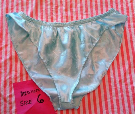 Intimates Sleep PALE BLUE Shiny SATIN Panties Low Rise BIKINI BRIEFS