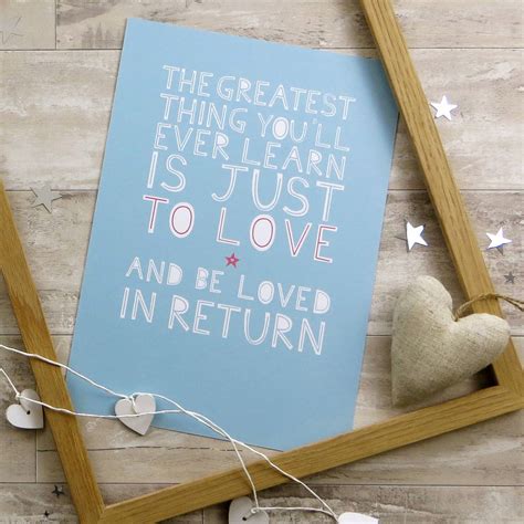 Personalised Love And Be Loved In Return Print By Wink Design
