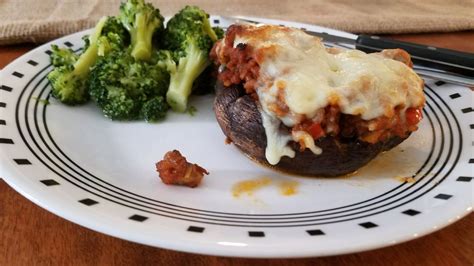 Sausage Stuffed Portabella Mushroom Caps Recipe Sparkrecipes