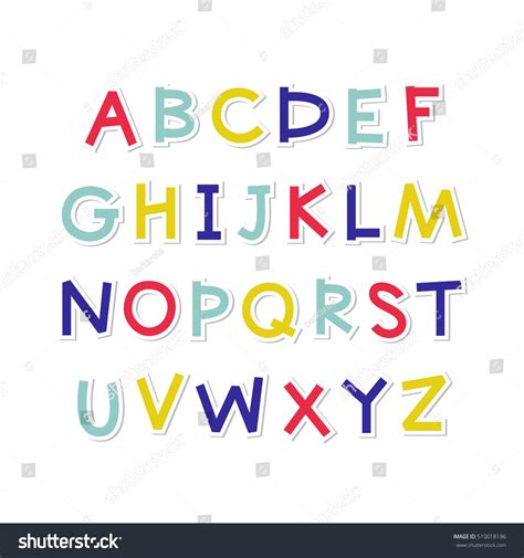 Vektor Stok Vector Poster Uppercase English Alphabet Letters Tanpa