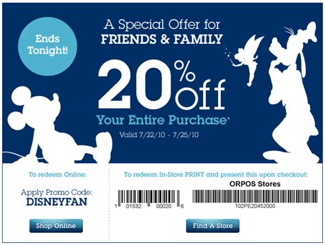 Disney movie club coupon codes: Coupon for 20% Off Your Entire Purchase at the Disney ...