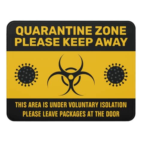 Coronavirus Quarantine Isolation Zone Door Sign Uk