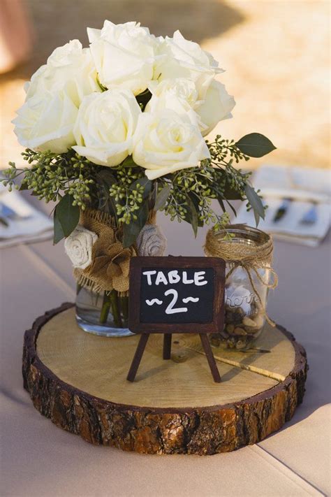 Wood Round Centerpiece Yelp Rustic Design Table Decorations Rustic