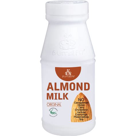 butterfly organic almond milk original 180ml villa market