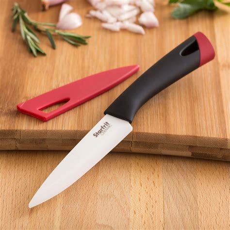 Starfrit Ceramic 4 Utility Knife With Sheath Blackwhite Kitchen