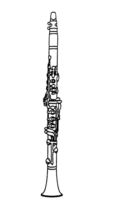 Clarinet Black And White Coloring Pages