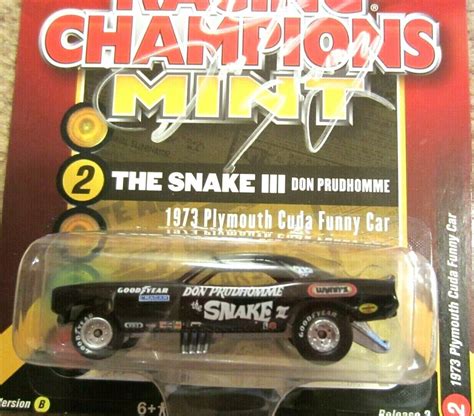 Racing Champions Autographed Don The Snake Prudhomme Mint Cuda Black