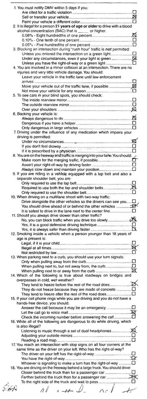 Each question has three answer choices. how many question on calif. dmv test - Google Search | cheatsheet | Pinterest | Search