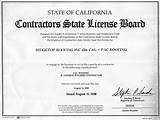 California State Roofing Contractors License Photos