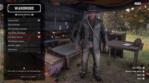 Keep in mind you can only do this with saved outfits. Red Dead Redemption 2 All Outfits Guide - RDR2.org