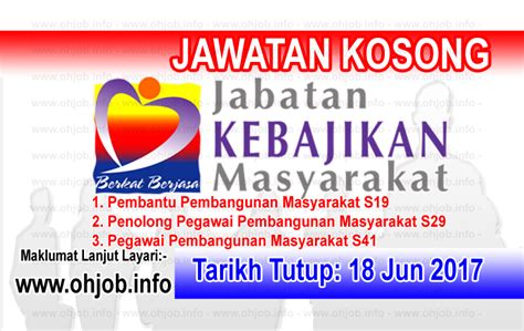 The berkat ialah tempat mencari kerja kosong untuk golongan b40 dan m40. Job Vacancy at Jabatan Kebajikan Masyarakat - JKM ...