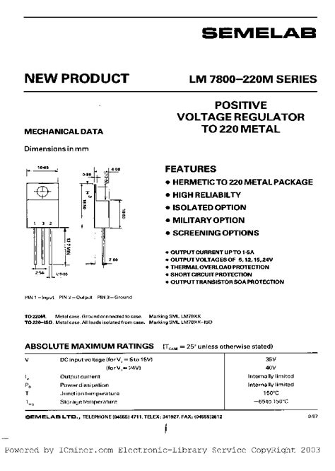 Lm7824 Iso487206pdf Datasheet Download Ic On Line