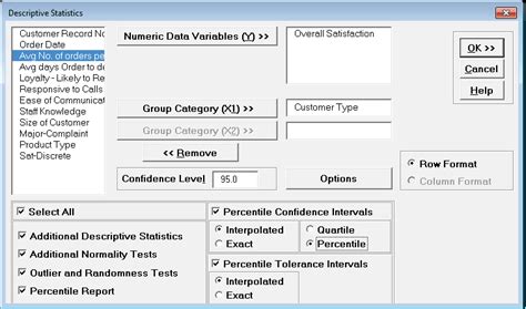 Sigmaxl Product Features Descriptive Statistics In Excel Using Sigmaxl