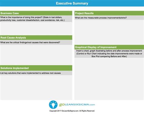 One Page Project Executive Summary Template Hq Printable Documents