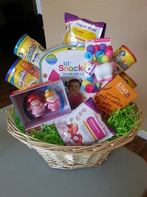 Maybe you would like to learn more about one of these? Baby girls first Easter Basket. Full of yummy goodies, bib ...