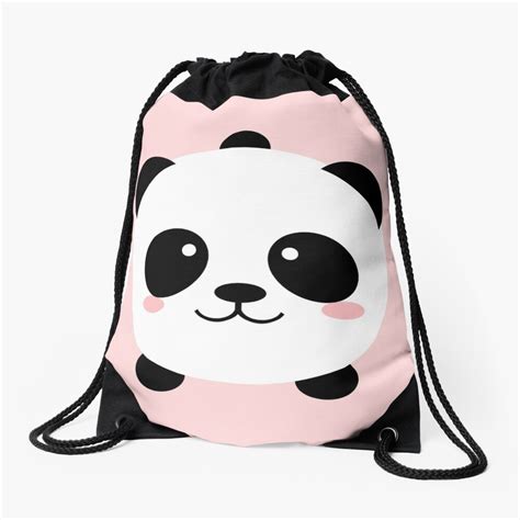 Lovely Kawai Panda Bear Drawstring Bag For Sale By Eugeniaart Redbubble