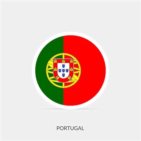 Premium Vector Portugal Round Flag Icon With Shadow