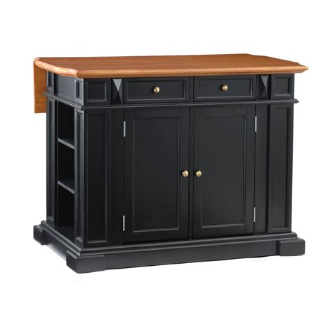 Home Styles Americana Black Kitchen Island With Drop Leaf 5003 94 The