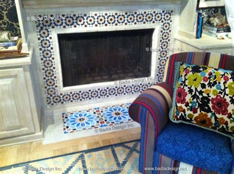 Moroccan Cement Tiles Fireplace Fireplace Tile Cement Tile Fireplace