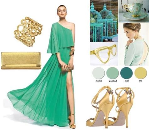 Vestido verde agua con zapatos fucsia – Hermosos vestidos
