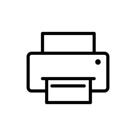Printer Icon Symbol With Outline Style Vector Illustration 7807632