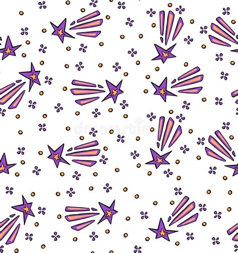 Colorful Stars Seamless Pattern Vector Stock Illustration