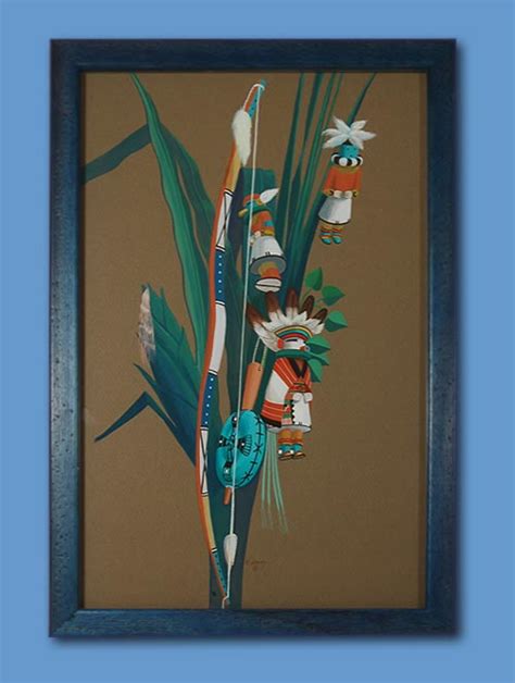 Hopi Pueblo Still Life Of Ceremonial Material Painting By Raymond Naha