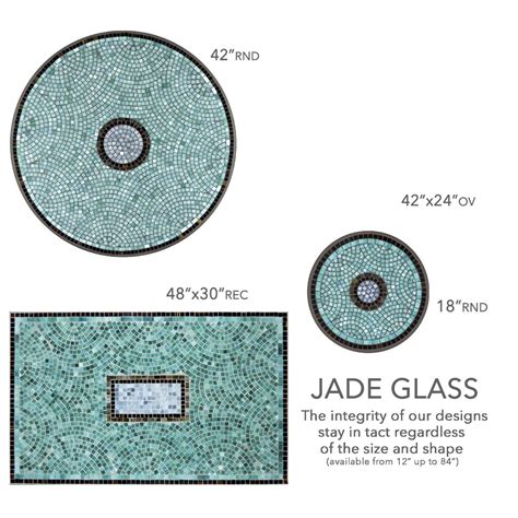 Jade Glass Mosaic Table Tops Knf Designs Iron Accents