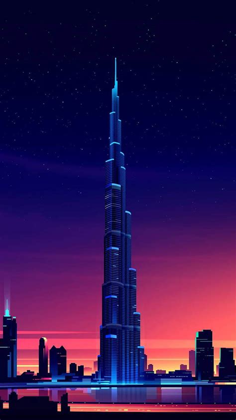 1080x1920 Dubai Burj Khalifa Minimalista Iphone 76s6 Plus Pixel Xl