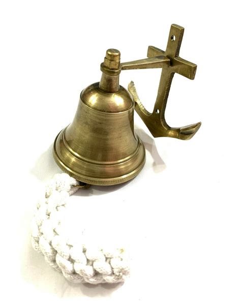 Nautical Antique Finish Brass Bell With Anchor Ship Boat Wall Etsy