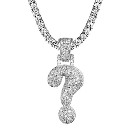 Custom Silver Question Mark Sign Bubble Letter Chain Master Of Bling