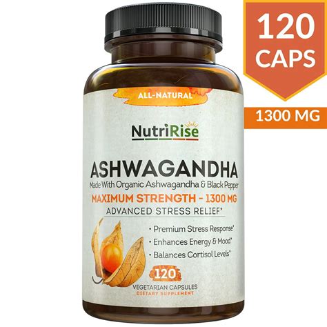 Ashwagandha 1300mg Made With Organic Ashwagandha Root Powder And Black