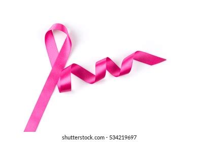 Pink Ribbon Over White Background Design Stock Photo
