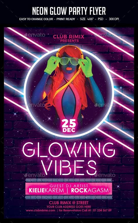 Neon Glow Party Flyer By Studiorgb Graphicriver