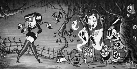 Pin By Jeanne Loves Horror💀🔪 On Cartoons Black And White Rockabilly Art Vintage Cartoon