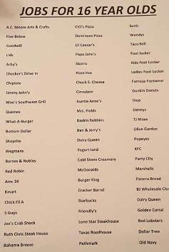 jobs for 16 year olds | Jobs for teens, Summer jobs for teens, List of jobs