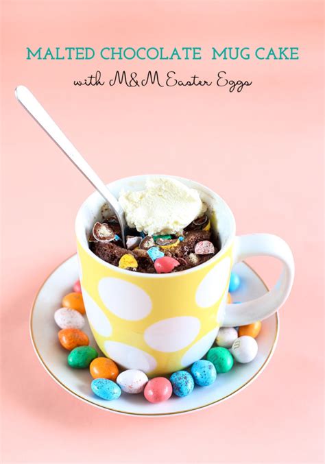 Malted Chocolate Mug Cake With M M Easter Eggs Love Swah