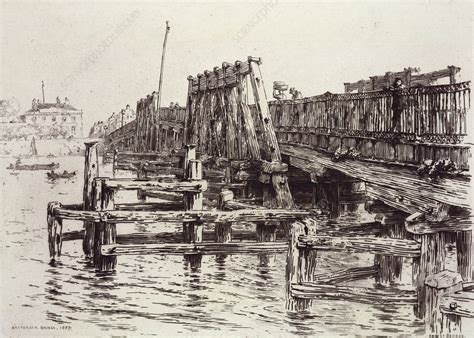Battersea Bridge London 19th Century Stock Image C0176138