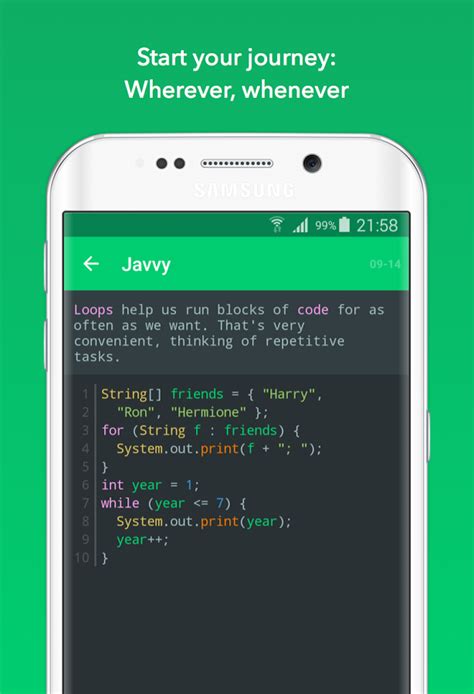 This app maker supports both ios and android app development. Javvy App Teaches Java - AppInformers.com