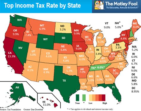 Top Income Tax Rate By Us State Maps On The Web