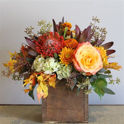 Send The Autumn Box Bouquet Of Flowers From Mds Florist In Arcadia Ca