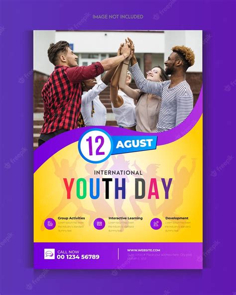 Premium Vector Youth Day Event Flyer And Poster Design Template