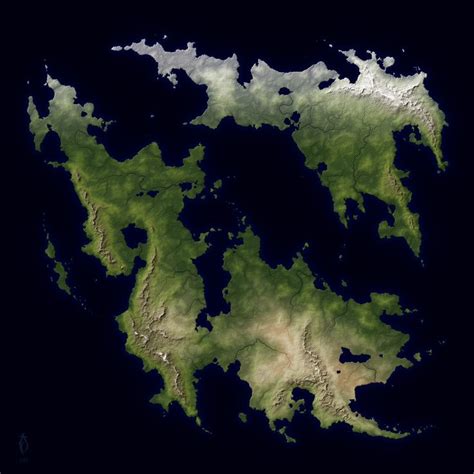 An Island Is Shown In The Shape Of A Map